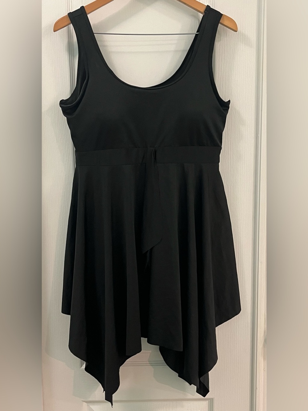 Classic Black Women's One-Piece Swimdress • Danify • Size 50W (US Women’s 18W)